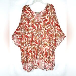 Show Me Your Mu‎ Mu Bali Kimono Paisley 1 Button Closure Oversized Boho Sz S